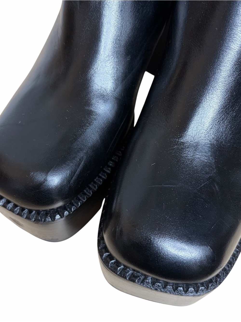 Jeffrey Campbell The Band Black Knee High Square Toe Platform Boots - Picture 8 of 12